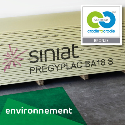 Siniat obtient la certification Cradle to Cradle® Bronze pour ses plaques de plâtre techniques à hautes performances BA18 & BA25 !