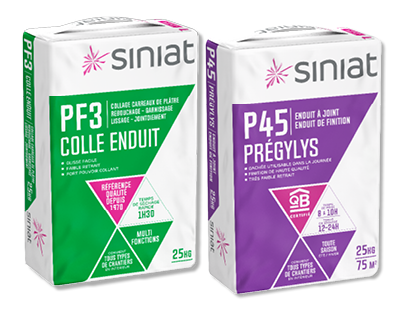 Nouveaux sacs pour la Colle Enduit PF3 & l’Enduit à Joint PRÉGYLYS P45