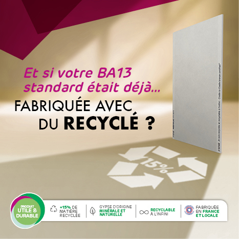 LA  PRÉGYPLAC BA13 STANDARD UTILE & DURABLE SIGNÉE SINIAT