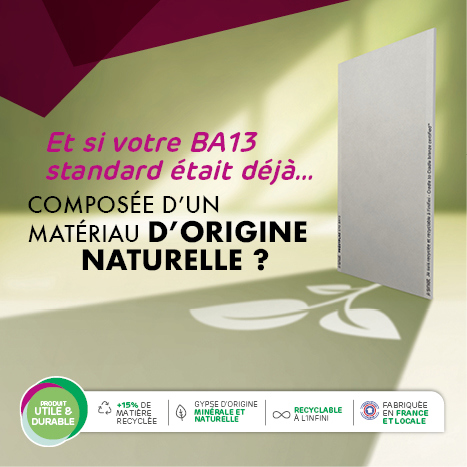 LA  PRÉGYPLAC BA13 STANDARD UTILE & DURABLE SIGNÉE SINIAT