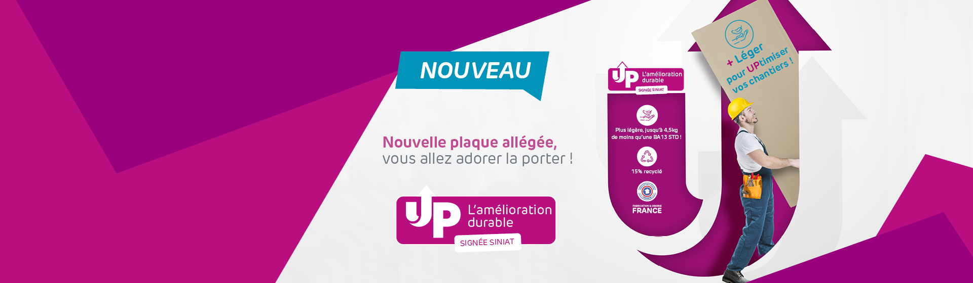 Nouvelle plaque BA13 allégée