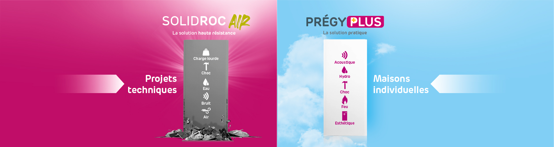 Plaques Multifonctions : PregyPlus® & Solidroc® Air
